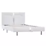 VIDAXL Cadre de lit avec LED Blanc Similicuir 90 x 200 cm