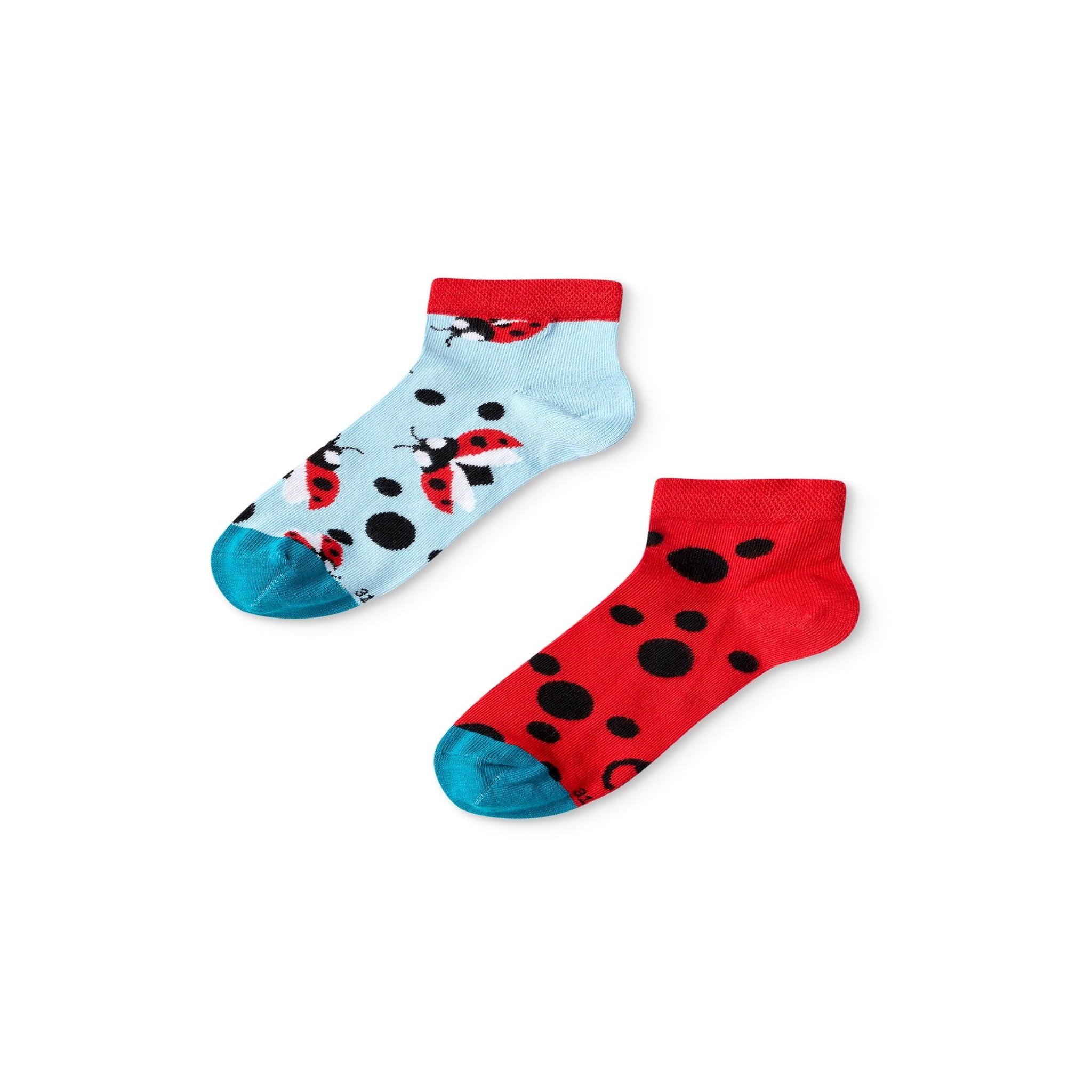 DEDOLES Socquettes enfants coccinelles et points. Coloris disponibles : Multicolore