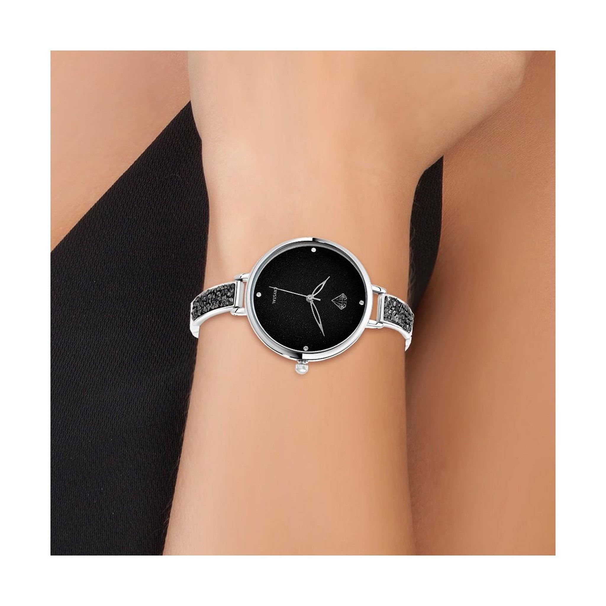 Voir la diapositive 2 : SC CRYSTAL Montre Nola SC Crystal ornée de 4 Cristaux scintillants