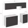 Voir la diapositive 5 : ID MARKET Cuisine complète 240 cm SUBTIL avec plan de travail 7 éléments blanc et gris