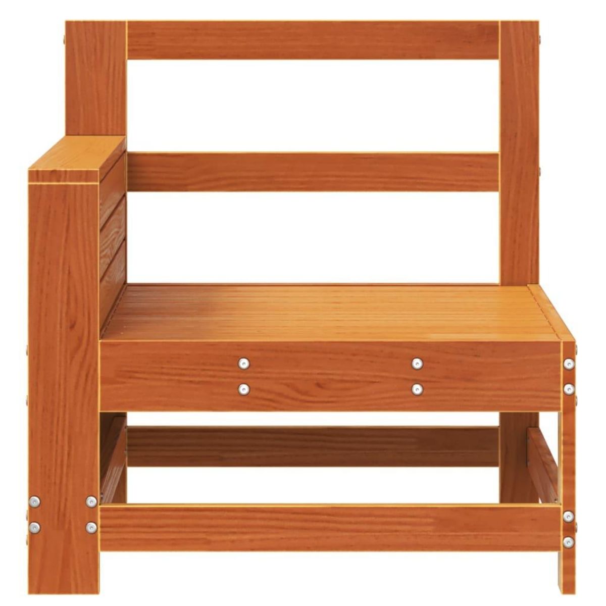 VIDAXL Canape de jardin accoudoir cire marron bois de pin massif