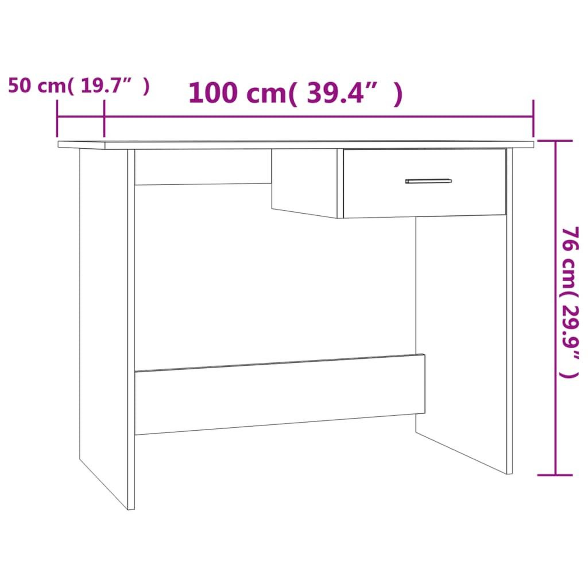Voir la diapositive 6 : VIDAXL Bureau Chene marron 100x50x76 cm Bois d'ingenierie
