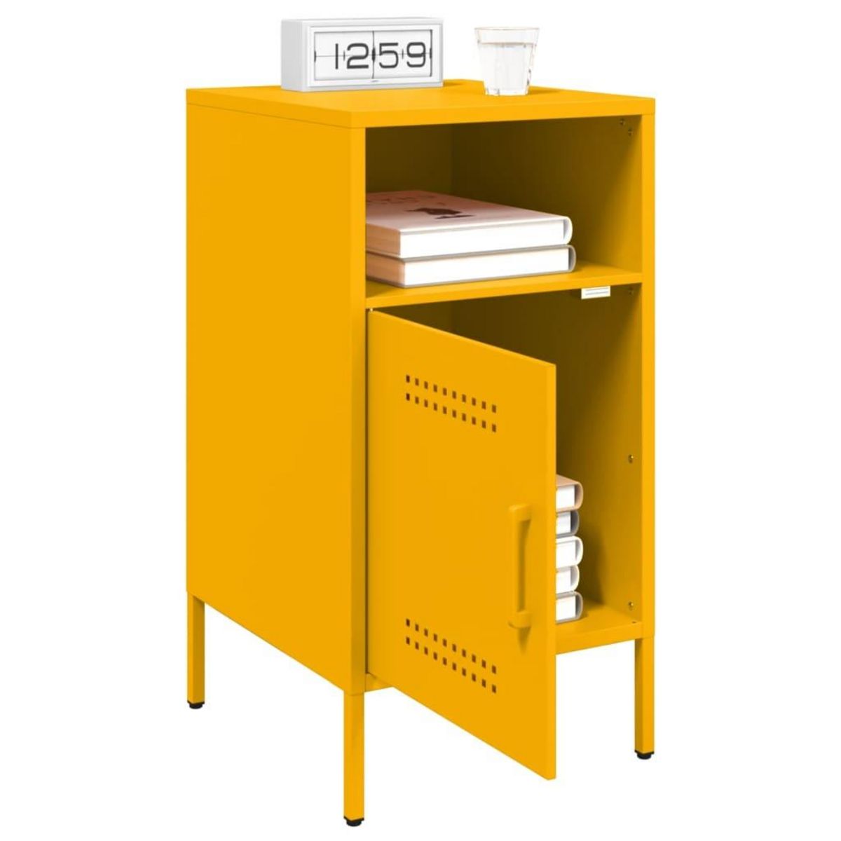 VIDAXL Table de chevet jaune moutarde 36x39x68 cm acier