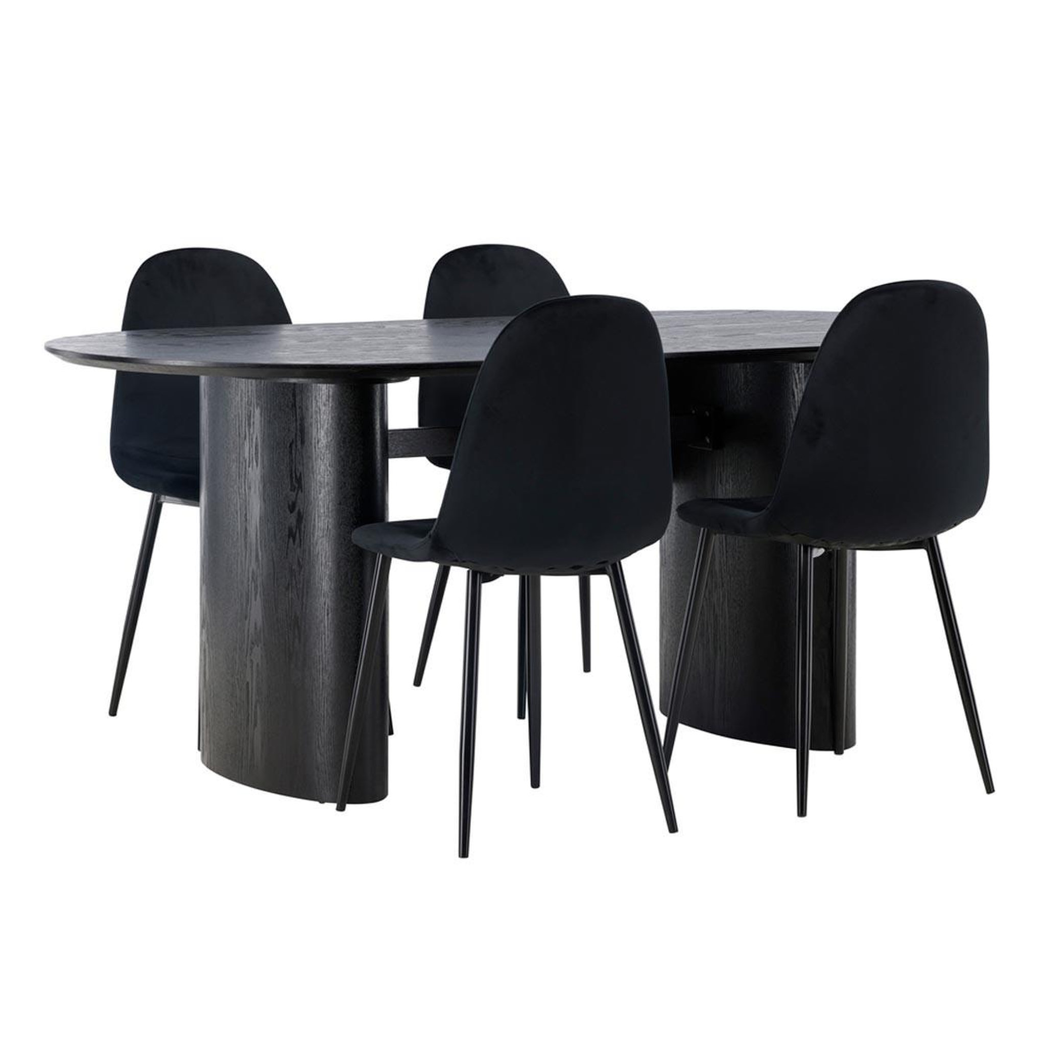 Paris Prix Ensemble table à manger & 4 chaises  isolde & polar  180cm noir