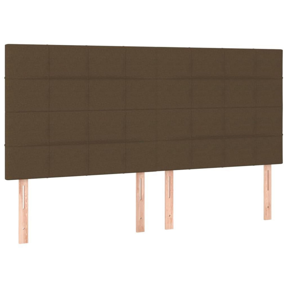 VIDAXL Tete de lit a LED Marron fonce 200x5x118/128 cm Tissu