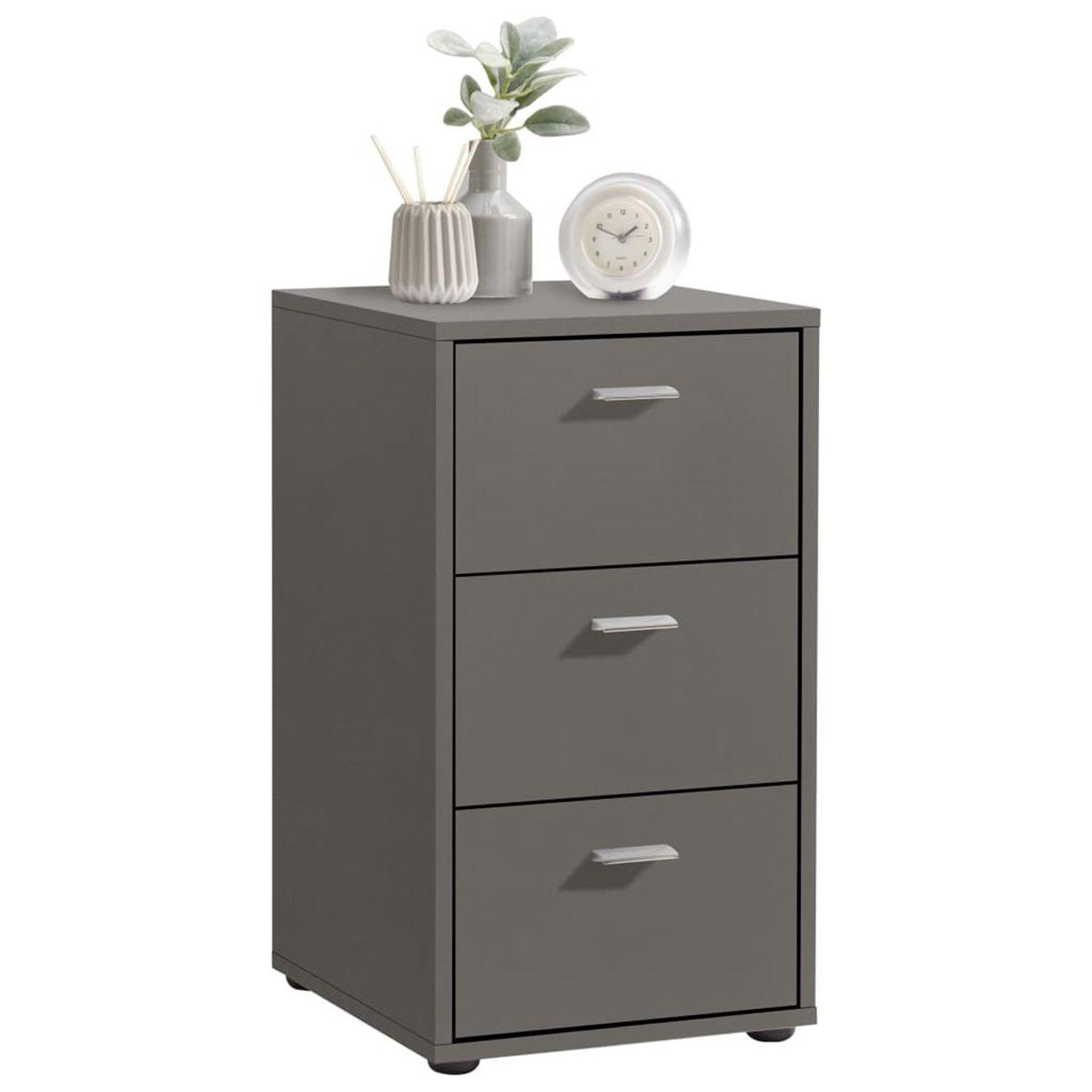 Paris Prix Table de chevet 3 tiroirs design  gania  62cm gris