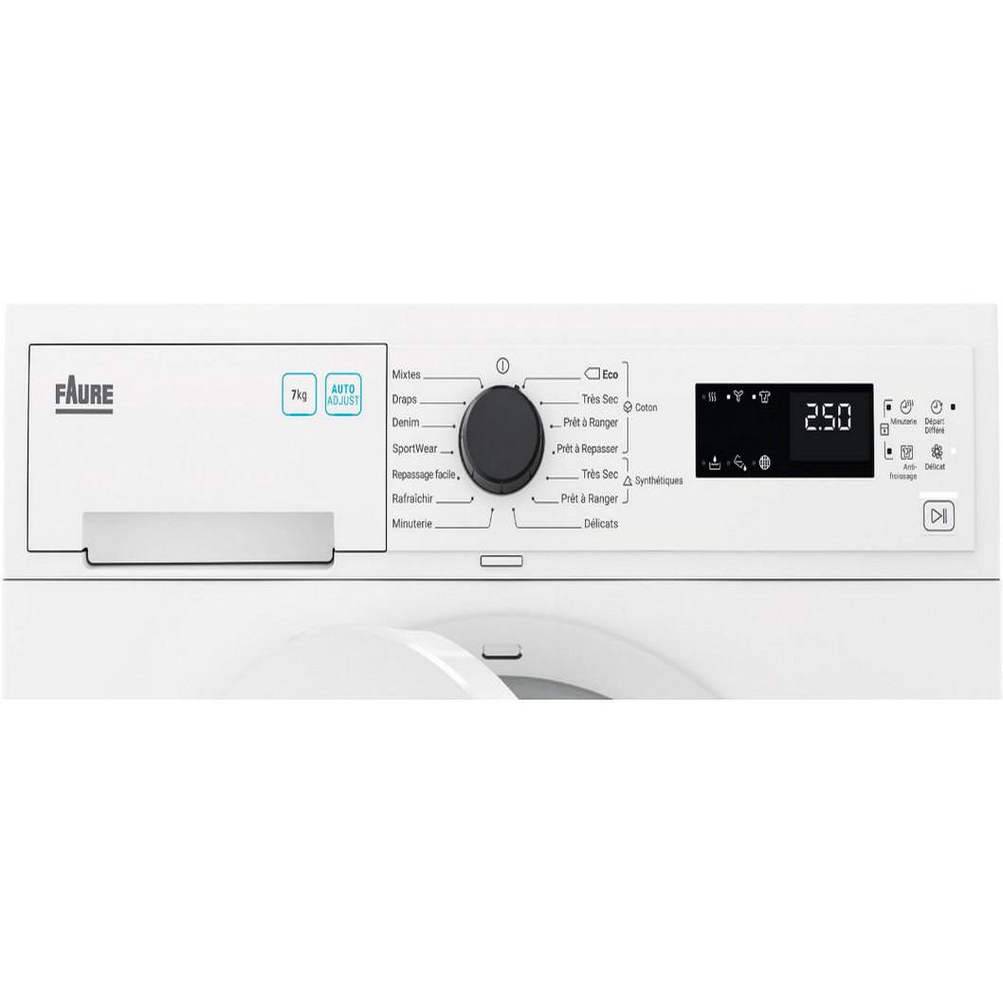 Voir la diapositive 3 : FAURE Sèche-linge à condensation 60cm 7kg b blanc - fdp7406pz