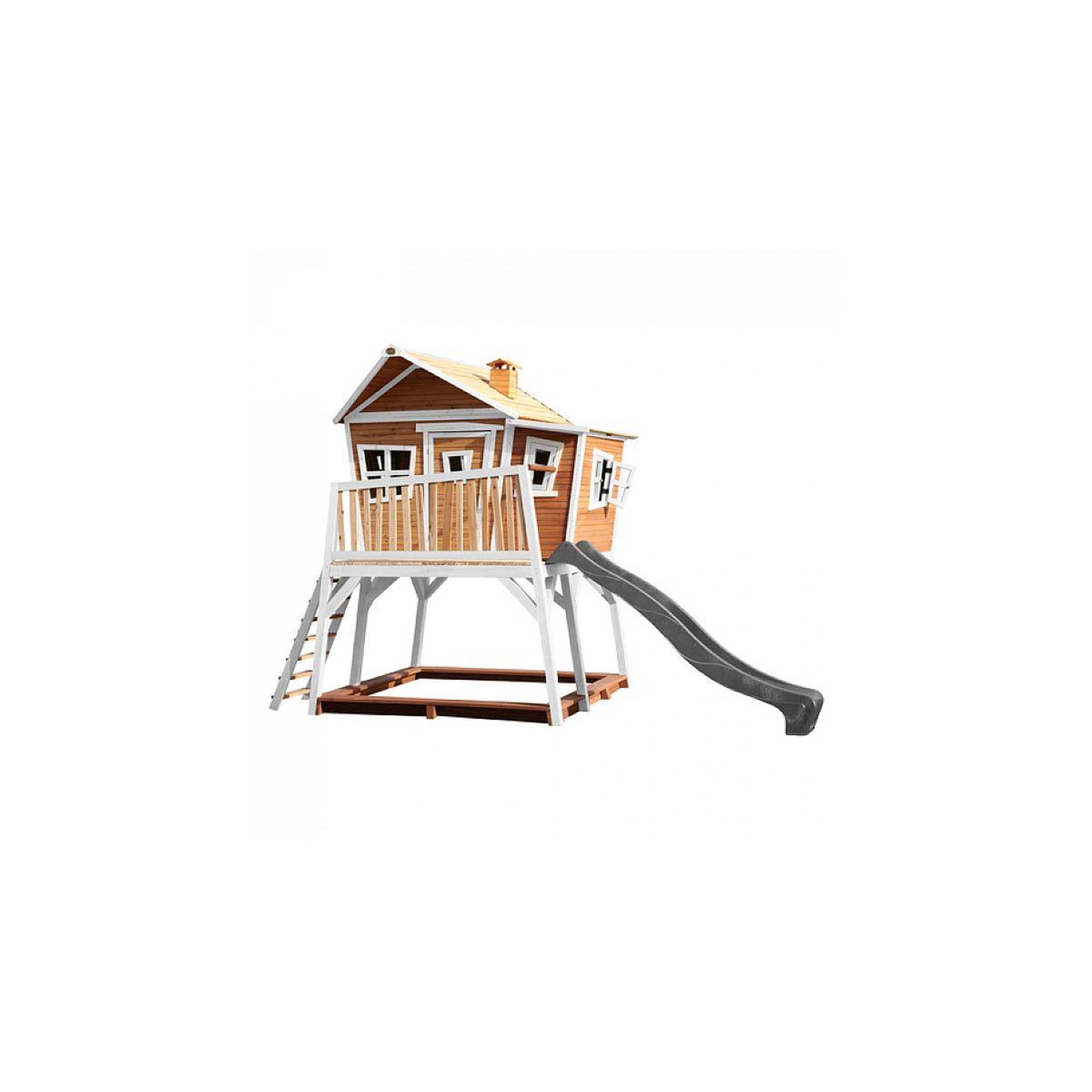 Axi House Axi crooked max maisonnette marron blanc toboggan gris