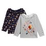 Voir la diapositive 1 : INEXTENSO Lot de 2 t-shirt manches longues à colerette bébé fille
