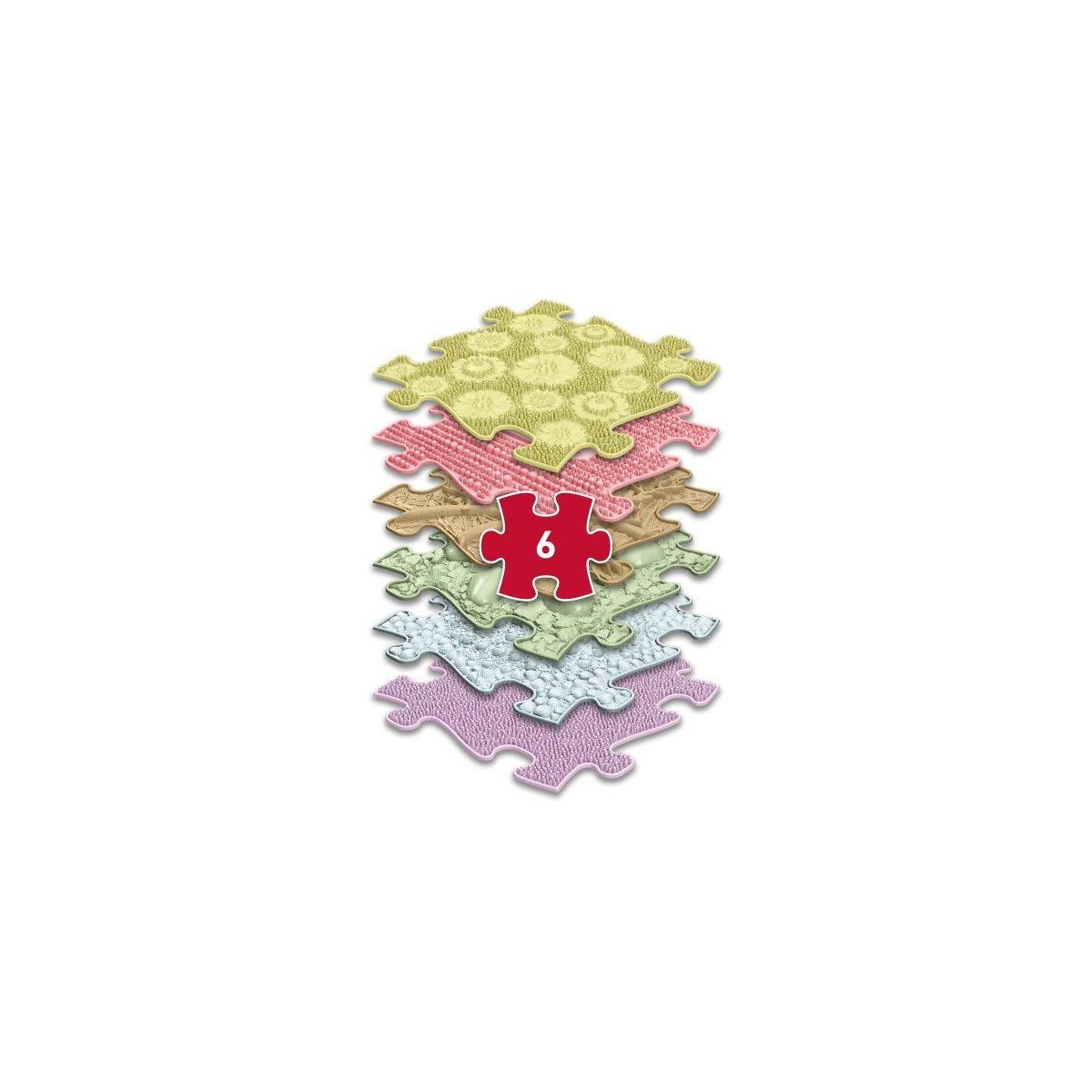 Voir la diapositive 3 : MUFFIK Tapis sensoriel  ensemble bébé pastel - 6 pièces, pastel