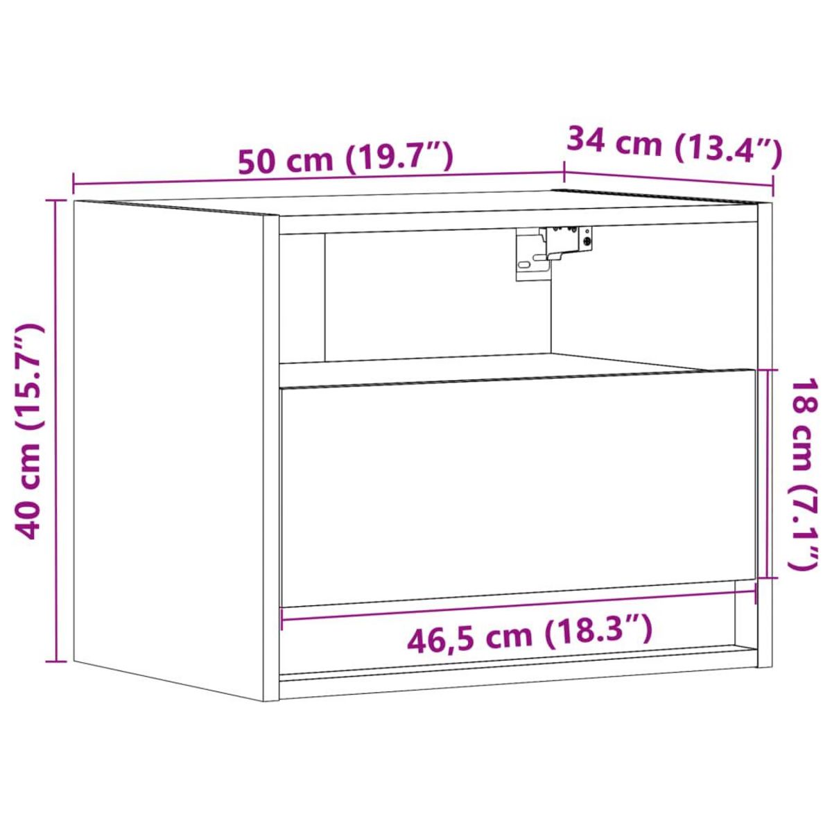 VIDAXL Tables de chevet murales avec lumieres LED 2 pcs blanc