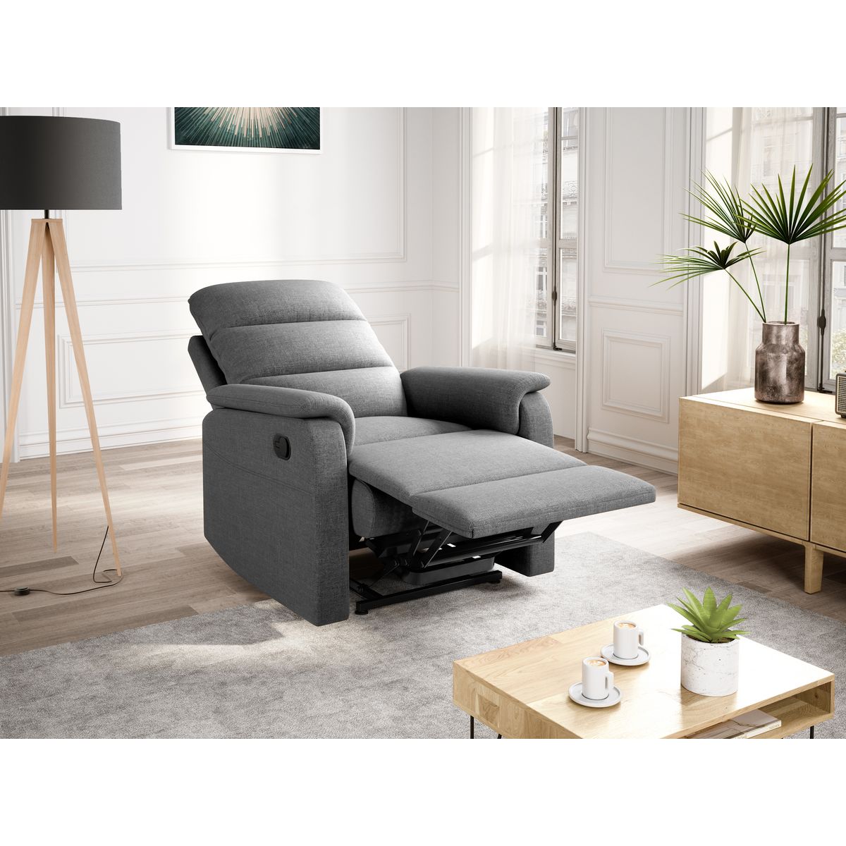 Fauteuil relaxation manuel  NICOLAS tissu 