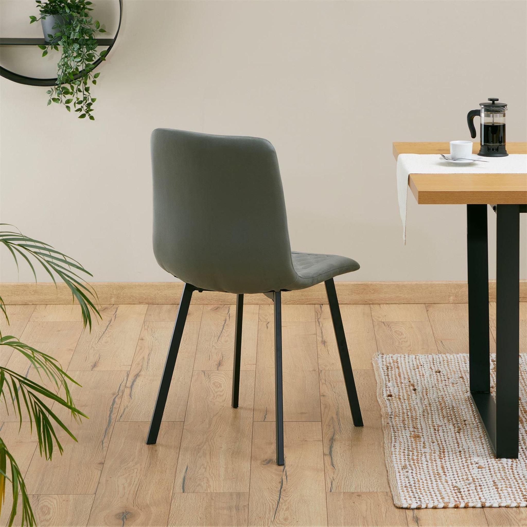 Voir la diapositive 5 : IDIMEX Lot de 4 chaises terni, en tissu suédine