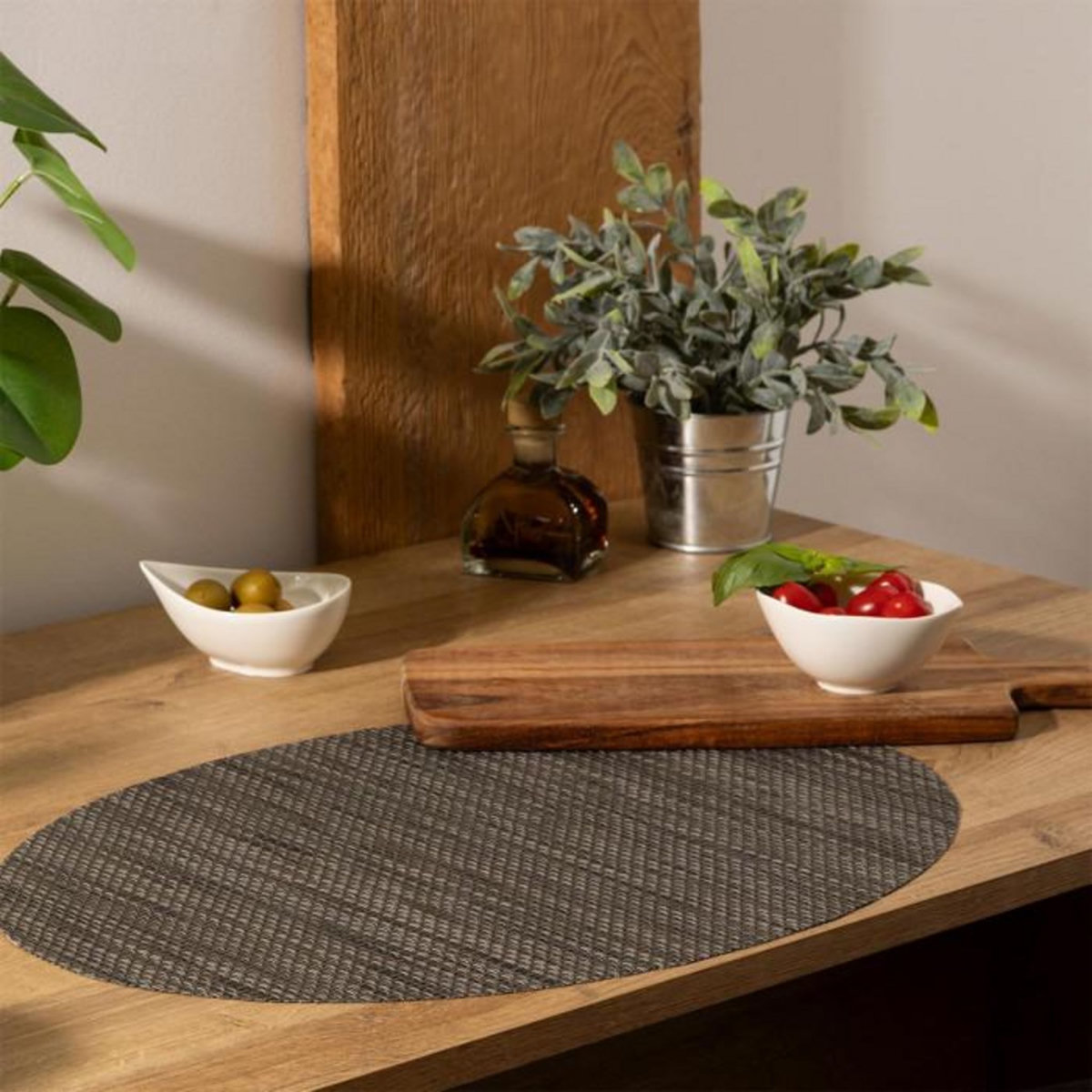 SECRET DE GOURMET Set de Table Ovale  Maoli  35x48cm Noir