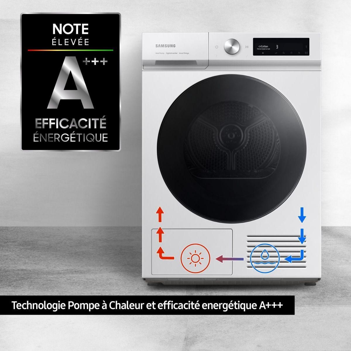 Samsung Sèche linge pompe à chaleur DV90BB7445GWS3 Bespoke AI