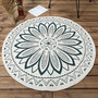 Voir la diapositive 2 : TOILINUX Tapis rond imprimé mandala - Diamètre 90 cm - vert