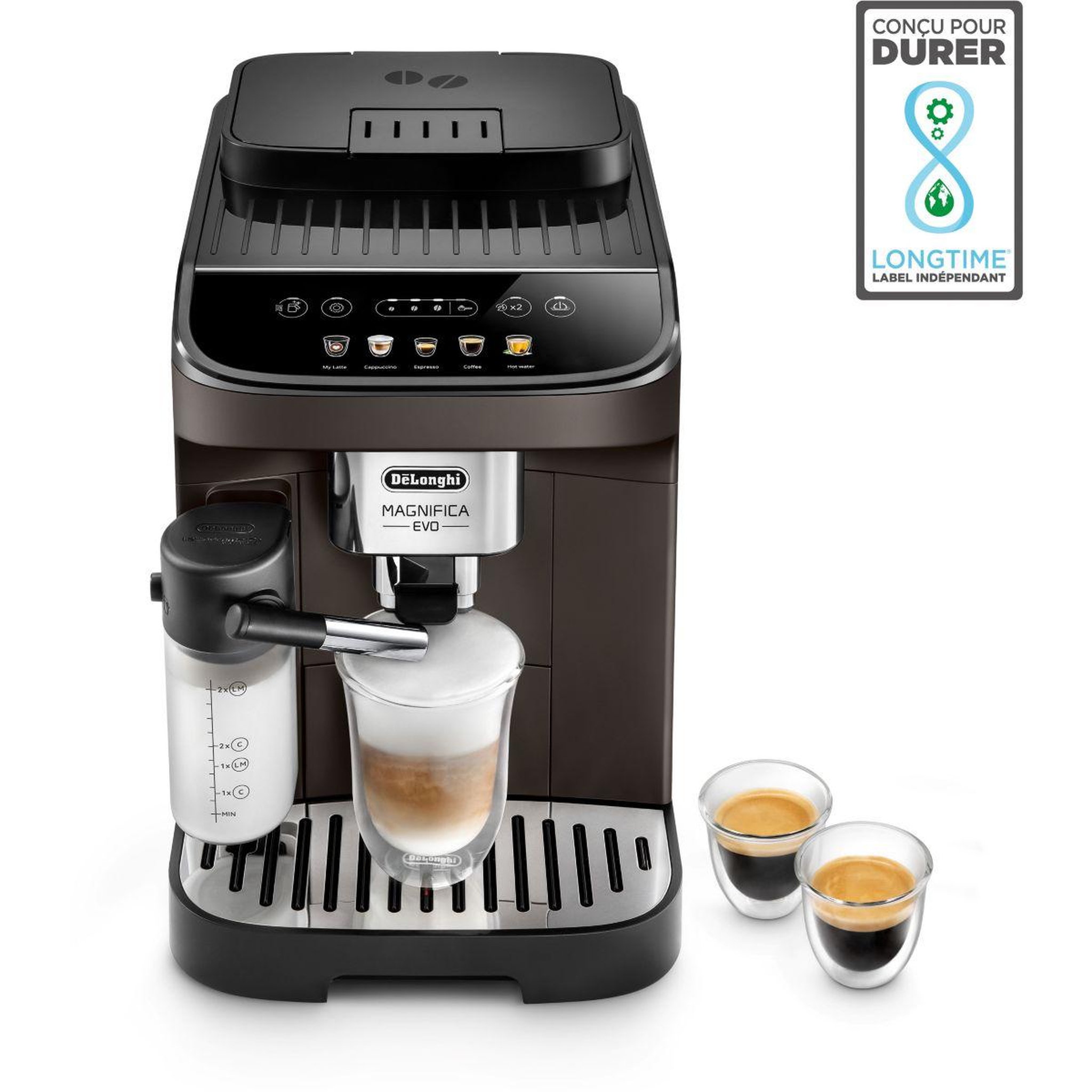 Voir la diapositive 2 : DELONGHI Expresso Broyeur Magnifica Evo ECAM293.61.BW My Latte marron