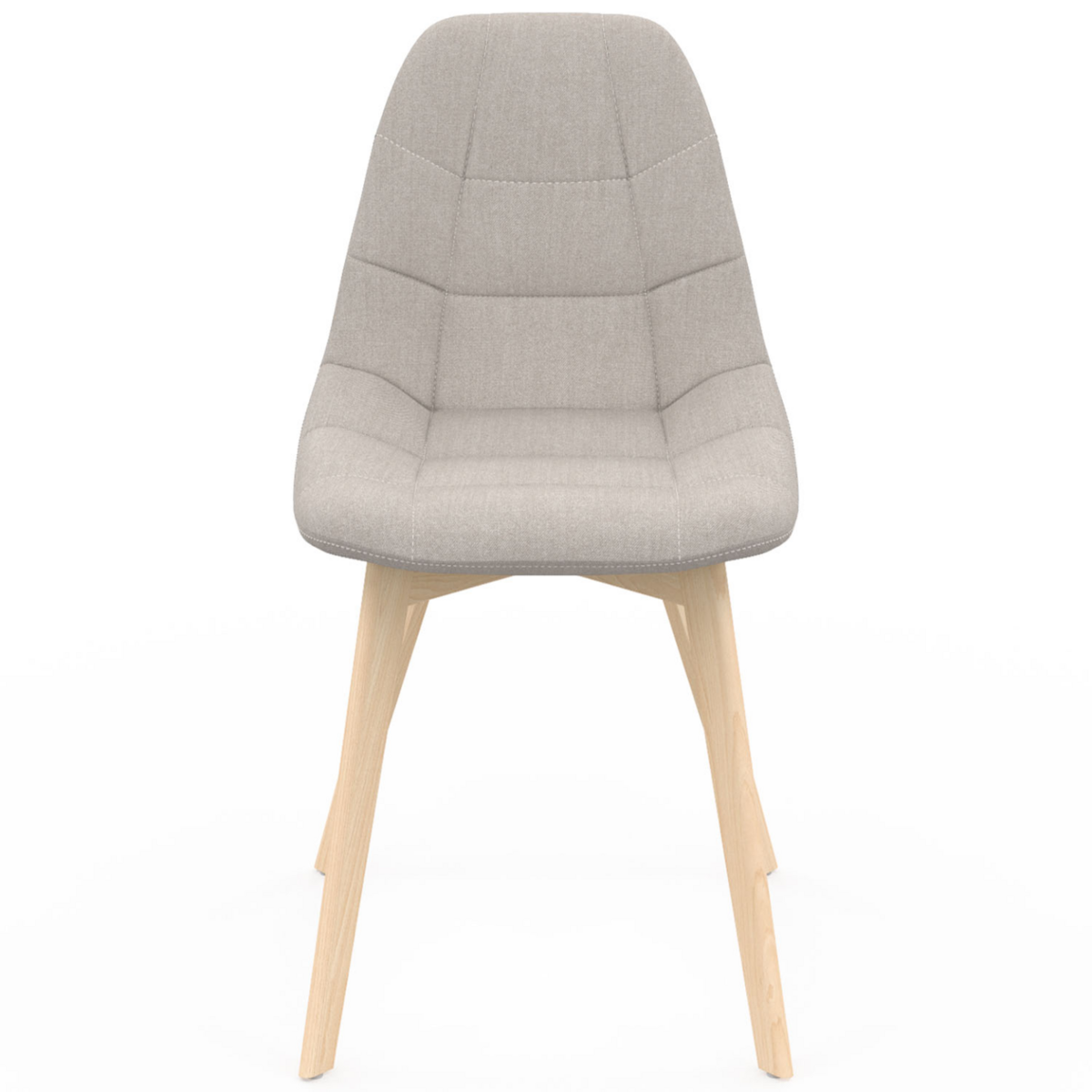 ID MARKET Lot de 6 chaises scandinaves GABY beige en tissu pour salle à manger