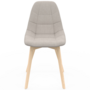Voir la diapositive 3 : ID MARKET Lot de 6 chaises scandinaves GABY beige en tissu pour salle à manger