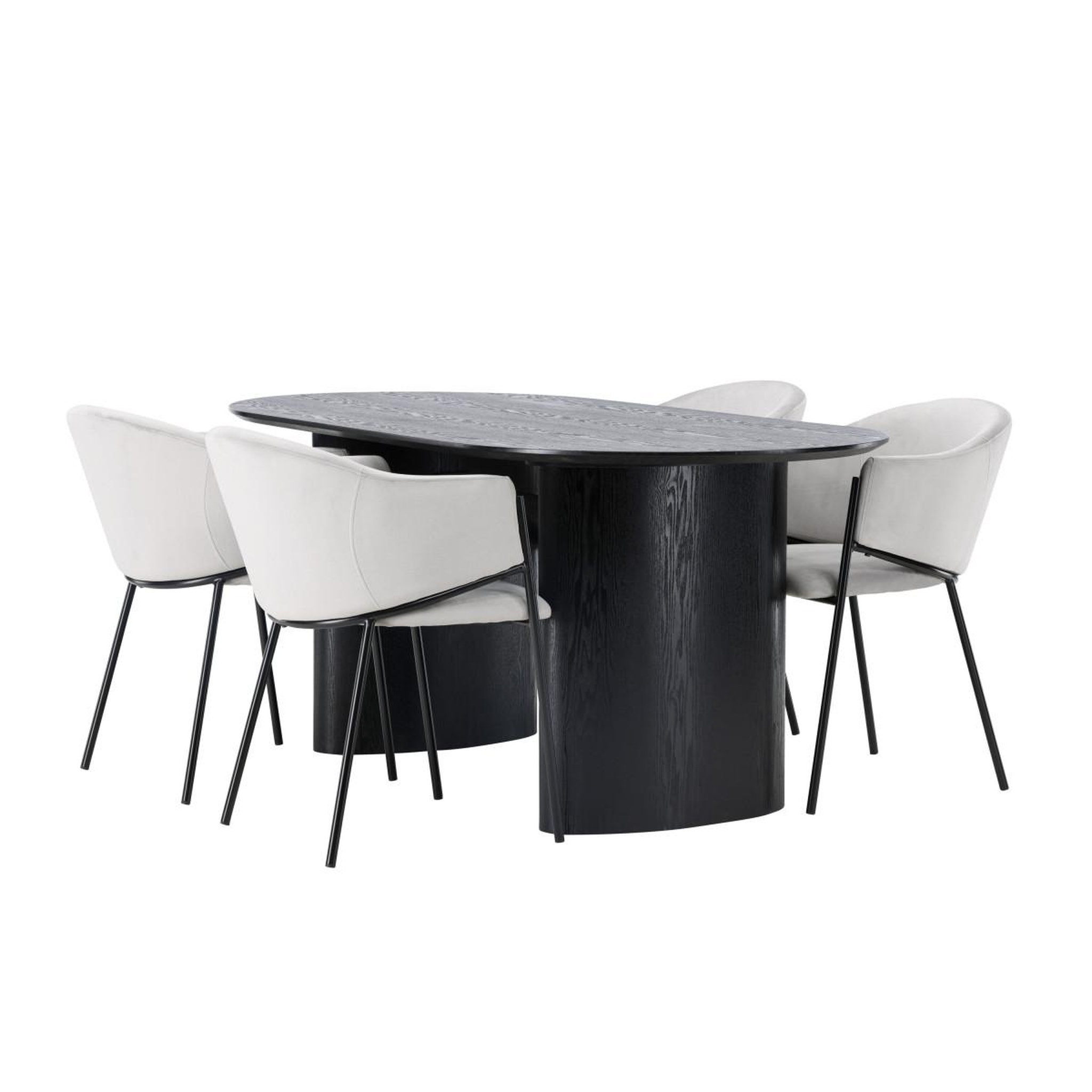 Voir la diapositive 4 : Paris Prix Ensemble table à manger & 4 chaises  isolde & evelina  180cm noir & gris