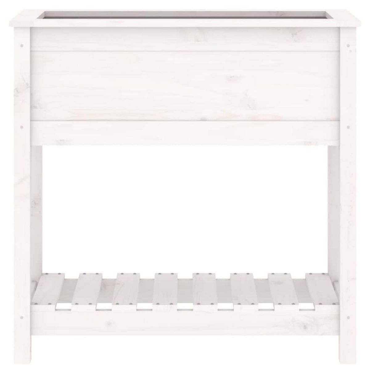 VIDAXL Jardiniere avec etagere Blanc 82,5x34,5x81cm Bois massif de pin