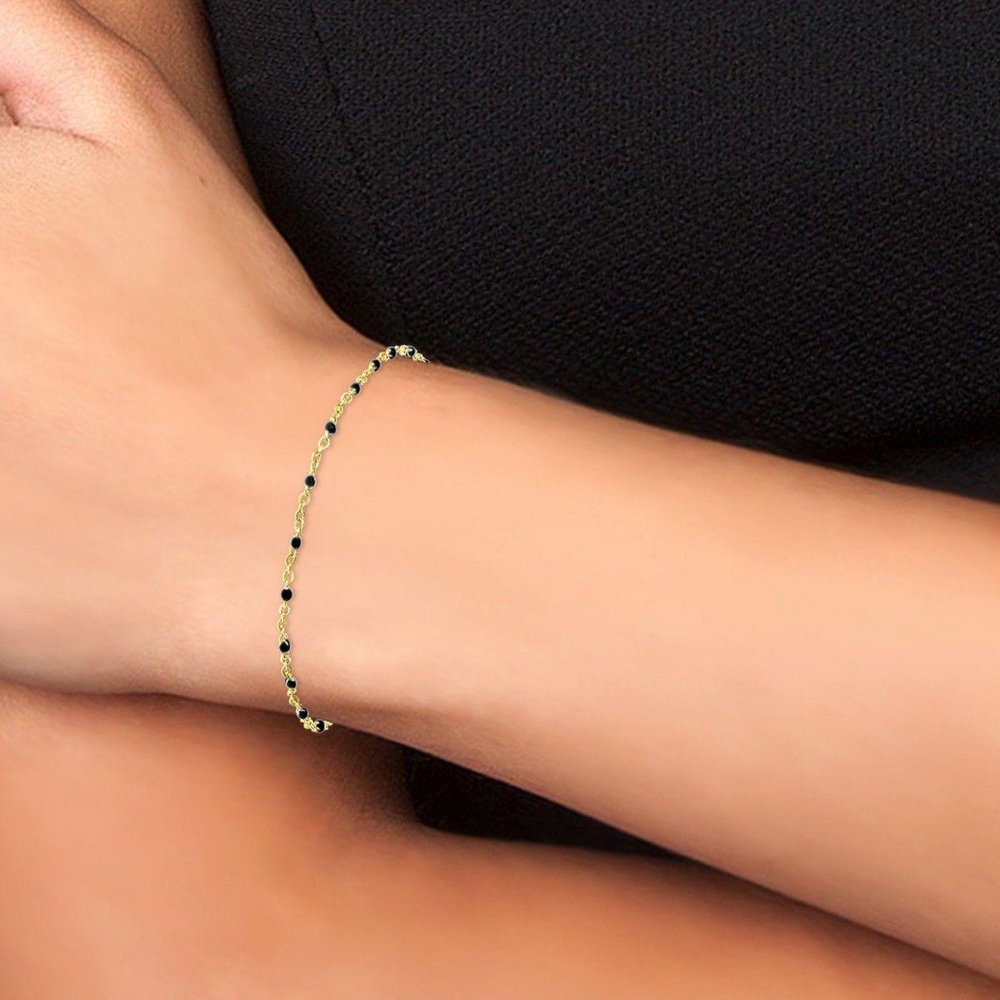 Voir la diapositive 3 : SC BOHEME Bracelet perles noires par SC Bohème