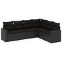 Voir la diapositive 2 : VIDAXL Salon de jardin 6 pcs avec coussins noir resine tressee