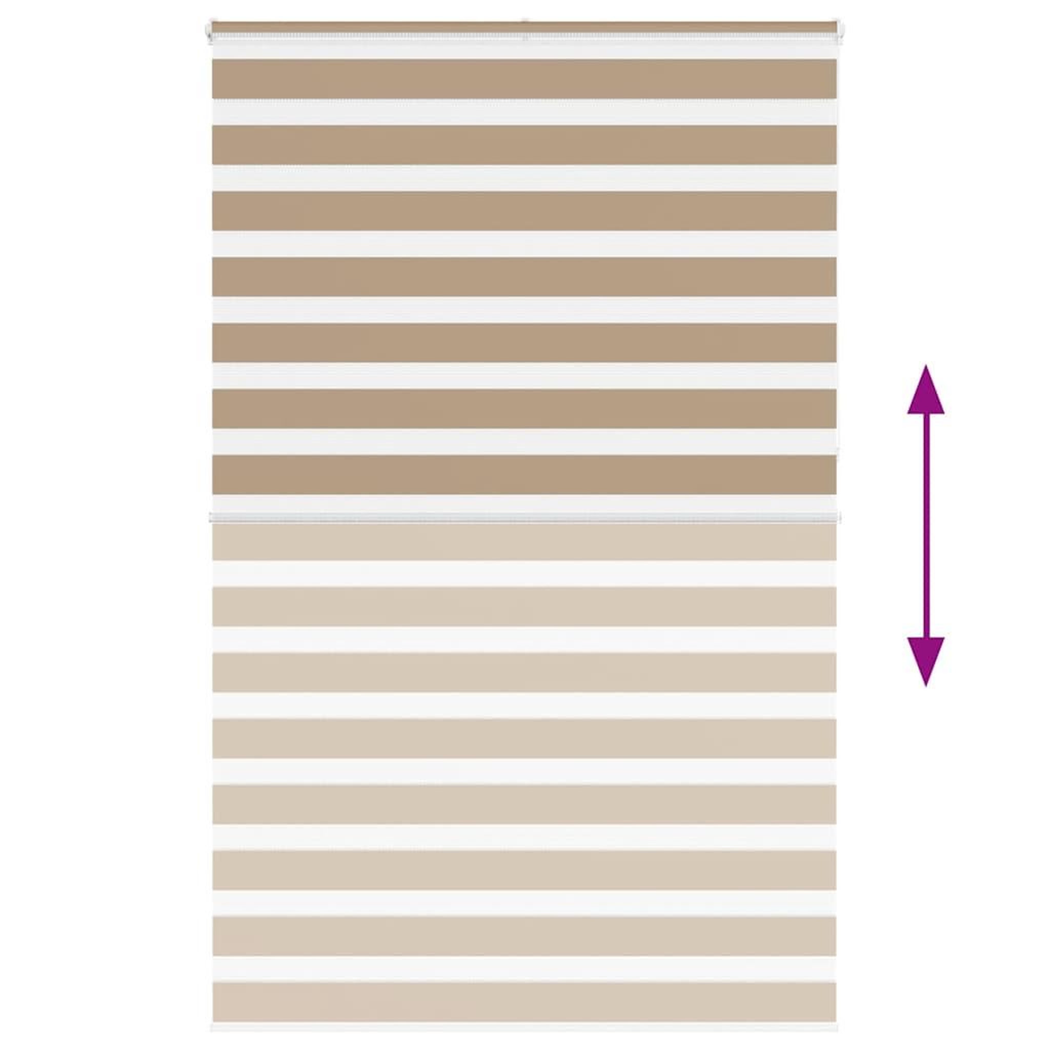 Voir la diapositive 5 : VIDAXL Store zebre marron sable largeur du tissu 135,9 cm polyester