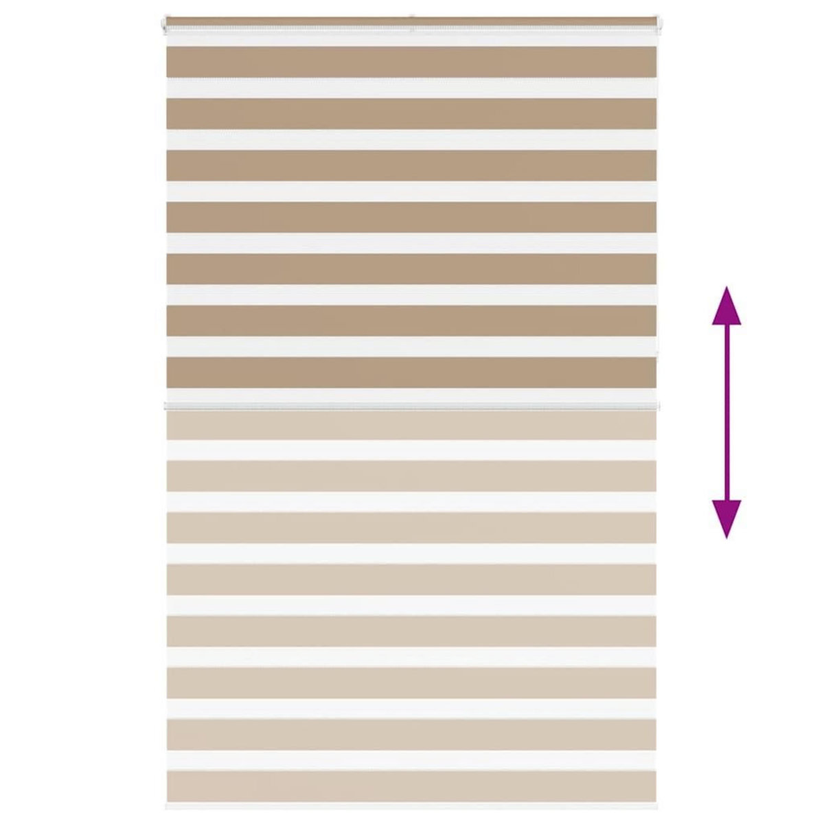 VIDAXL Store zebre marron sable largeur du tissu 135,9 cm polyester