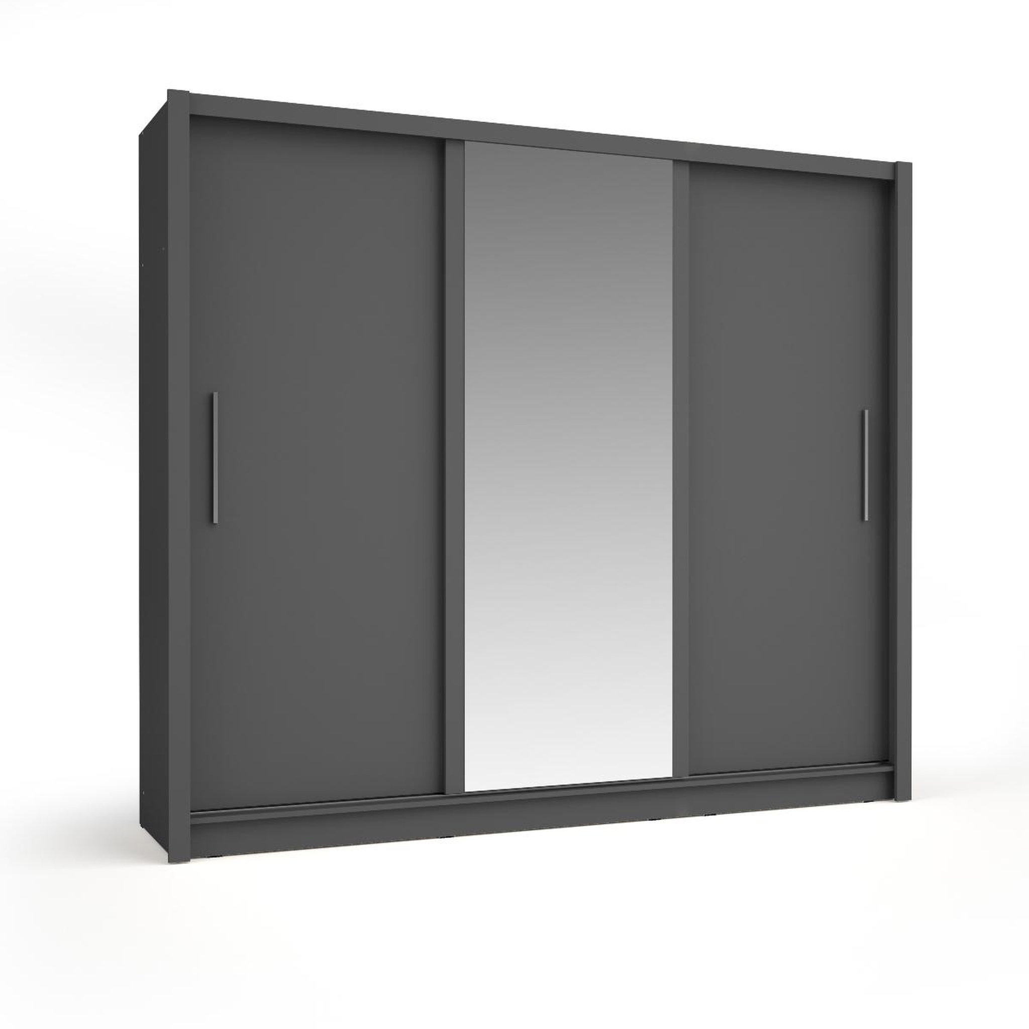 JLC KREATION Armoire moderne gris 3 portes coulissantes 245cm ulric