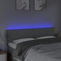 Voir la diapositive 3 : VIDAXL Tete de lit a LED Gris clair 144x5x78/88 cm Tissu