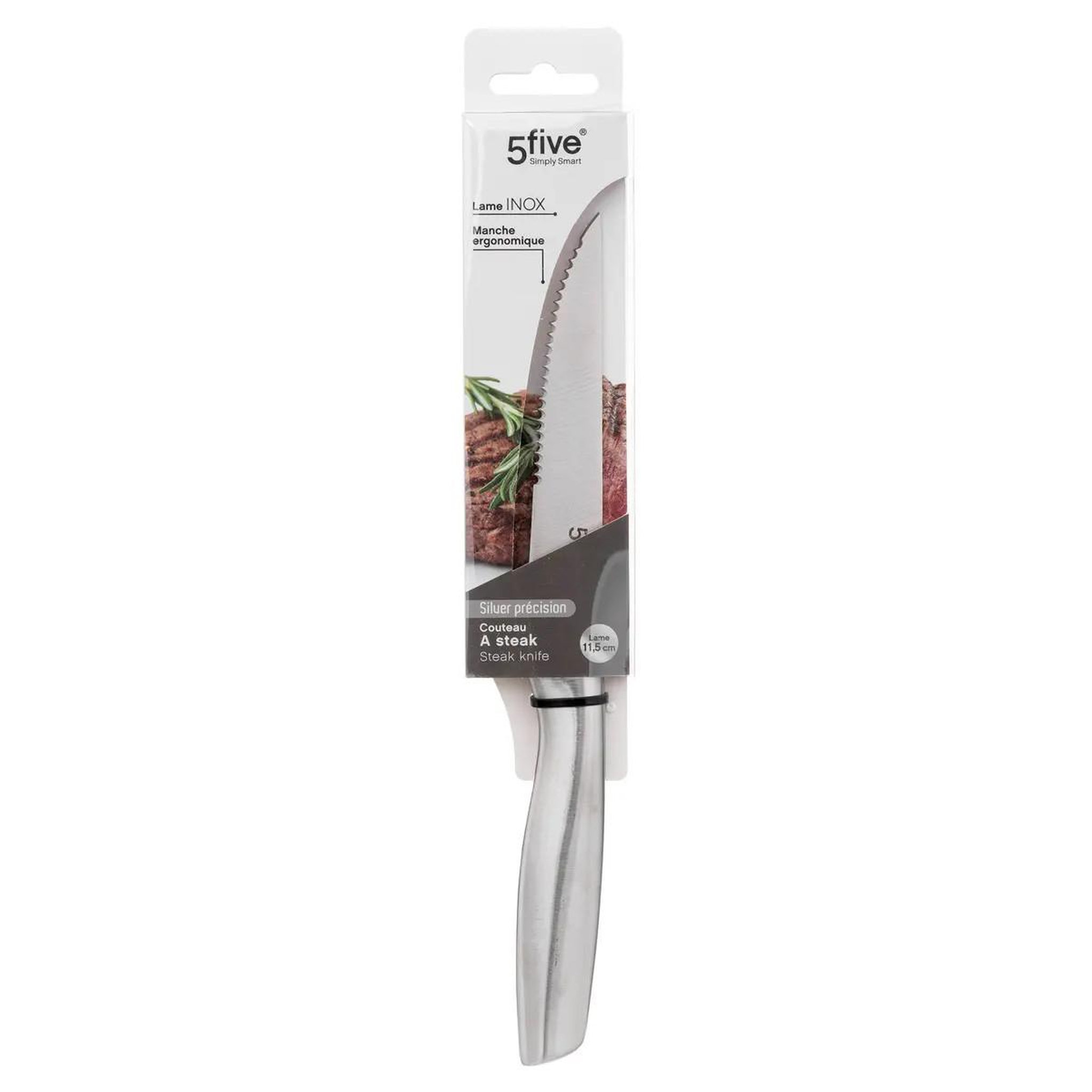 Voir la diapositive 3 : FIVE Couteau à Steak Forgé  Inox  24cm Argent