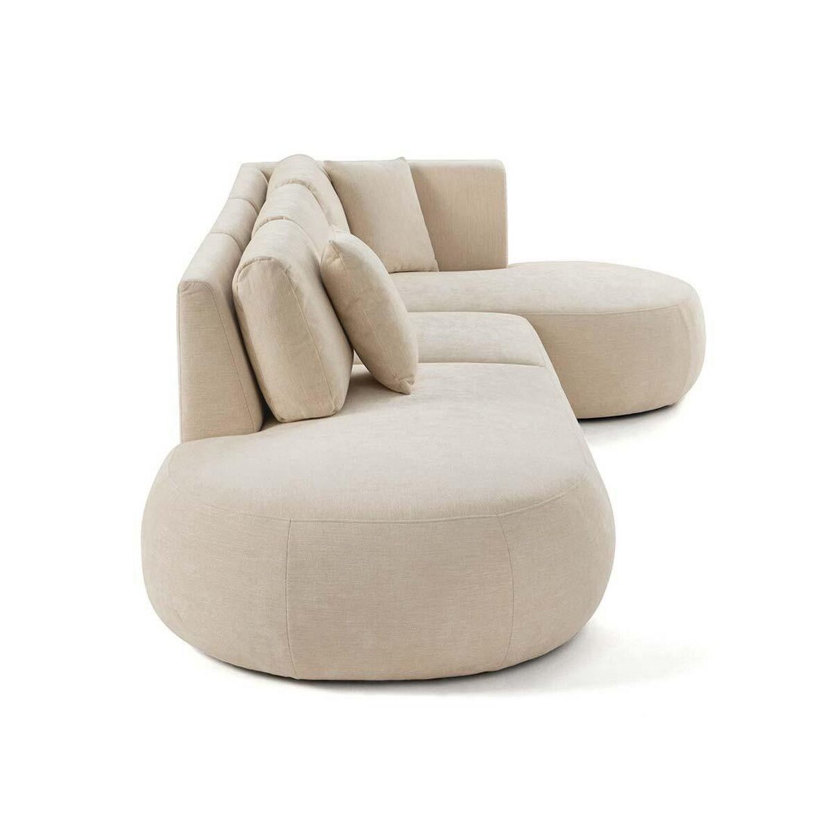 LISA DESIGN Santorini - canapé modulable d'angle droit - 5 places - en tissu texturé