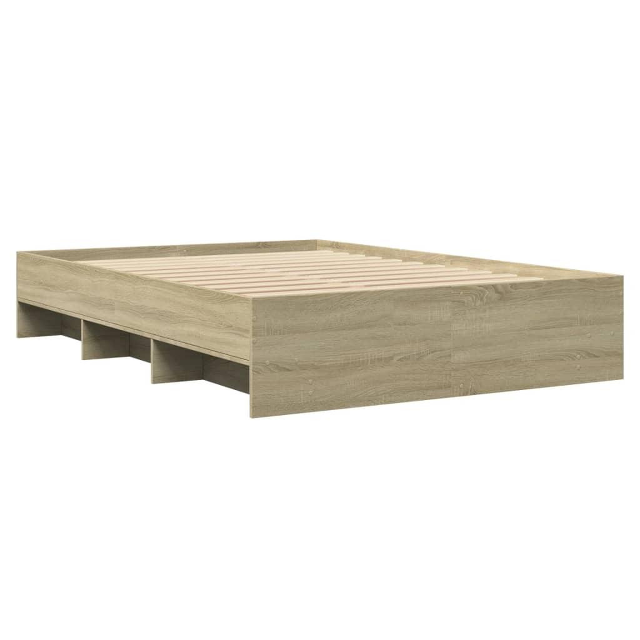 Voir la diapositive 4 : VIDAXL Cadre de lit sans matelas chene sonoma 135x190 cm