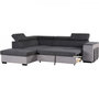 Voir la diapositive 5 : MARKET24 Canapé d'angle gauche convertible + coffre 5 places - Tissu gris - L 271 x P 220 x H 77 cm - ARMSTRONG - Fabriqué en Ukraine