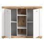 Voir la diapositive 3 : BEST MOBILIER Coventry - buffet haut - blanc et effet bois - 104x131 cm