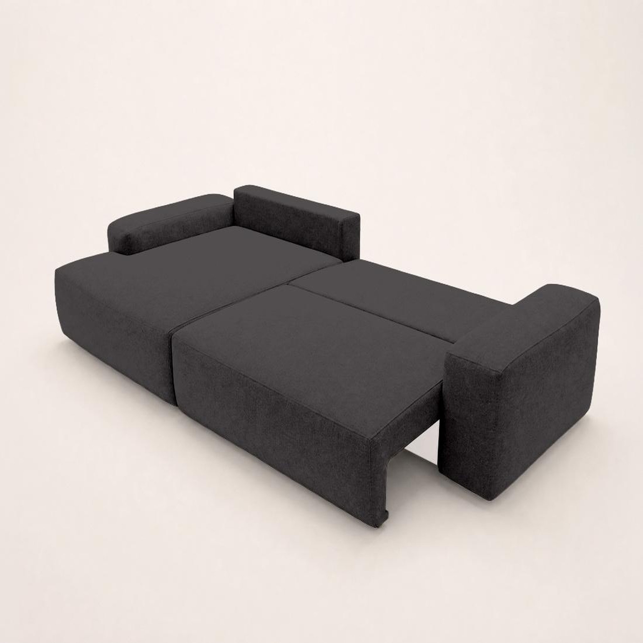 Voir la diapositive 4 : BEST MOBILIER Tama - canapé d'angle gauche 4 places convertible avec coffre en tissu