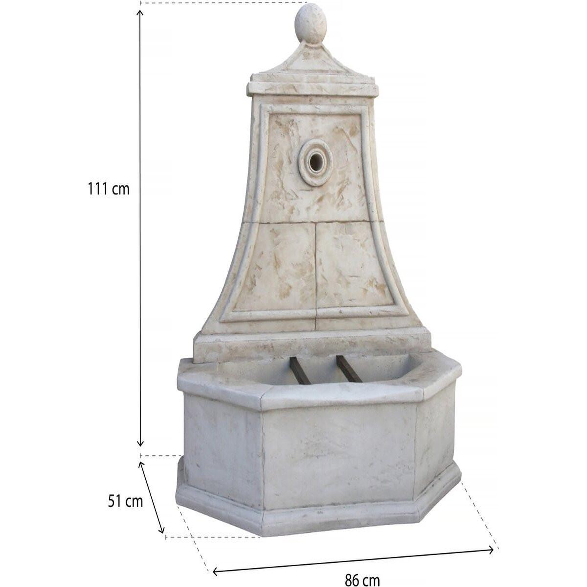 Voir la diapositive 3 : Habitat et Jardin Fontaine   baccarat  - pierre reconstituée  - 86 x 51 x 111 cm