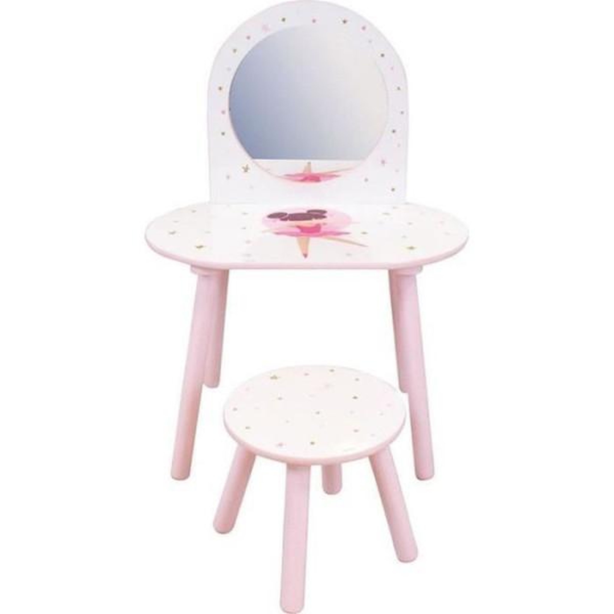 Fun House Coiffeuse avec tabouret - Danseuse Ballerine - FUN HOUSE - H.48 X L.60 X P.40 / H.27 X L.28 X P.28 cm