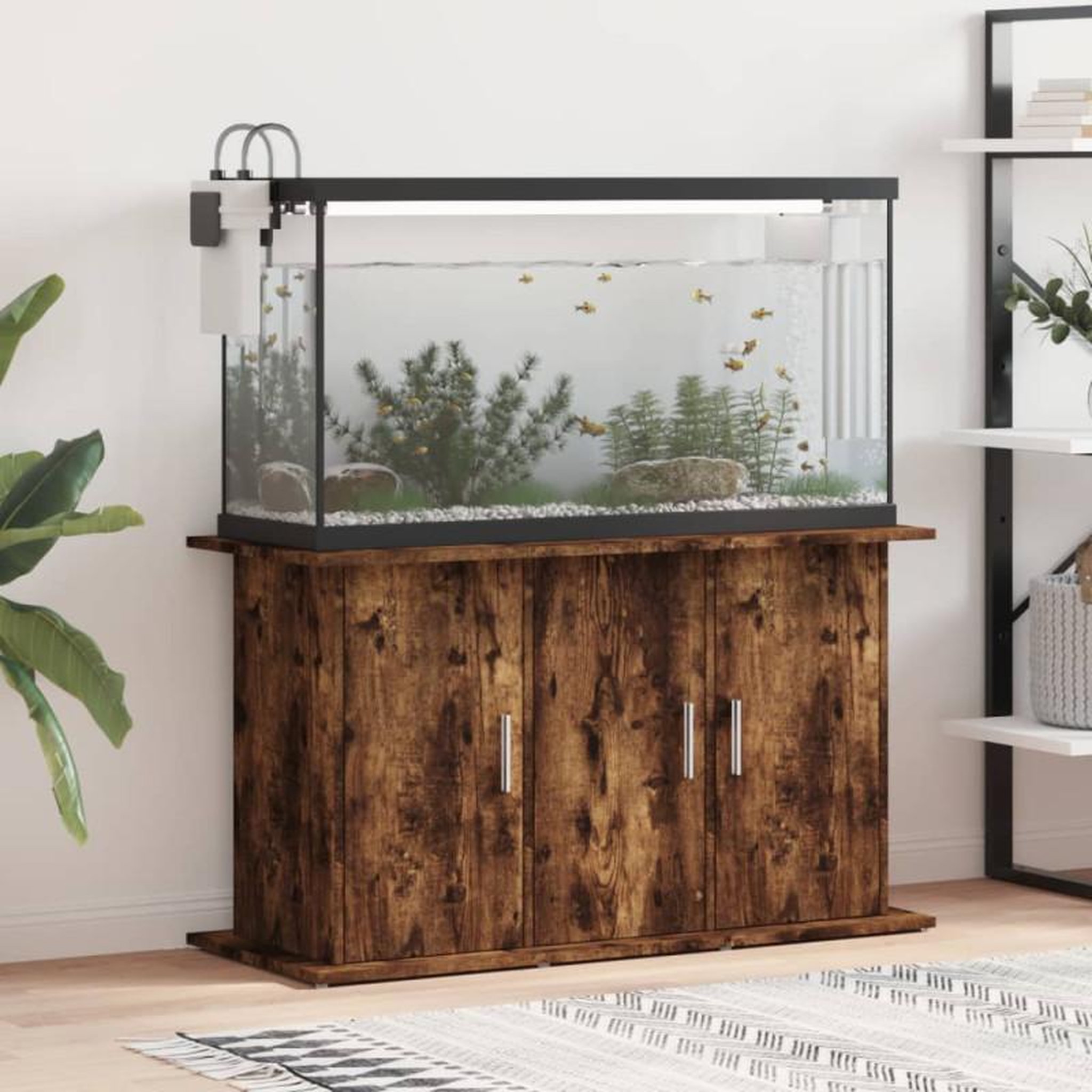 Voir la diapositive 1 : VIDAXL Support pour aquarium chêne fumé 101x41x58 cm bois d ingénierie