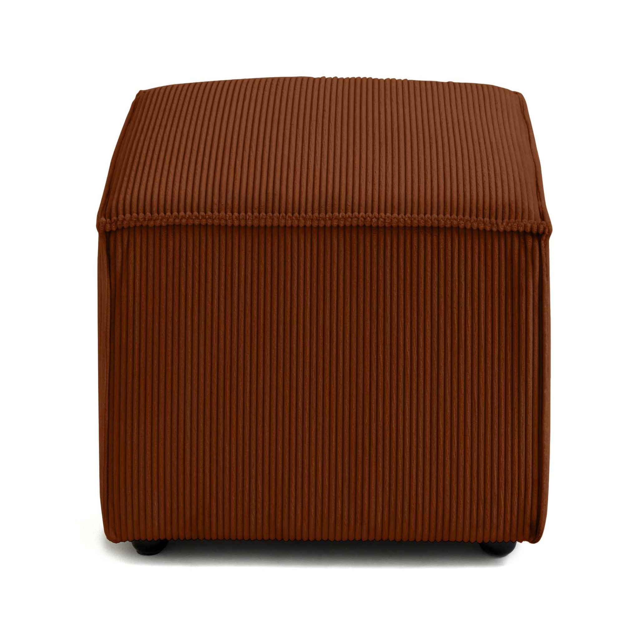 Voir la diapositive 5 : BEST MOBILIER Arty - pouf d'appoint - en velours côtelé