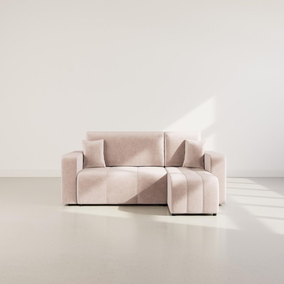 BEST MOBILIER Nicole - canapé d'angle réversible 4 places convertible avec coffre en tissu