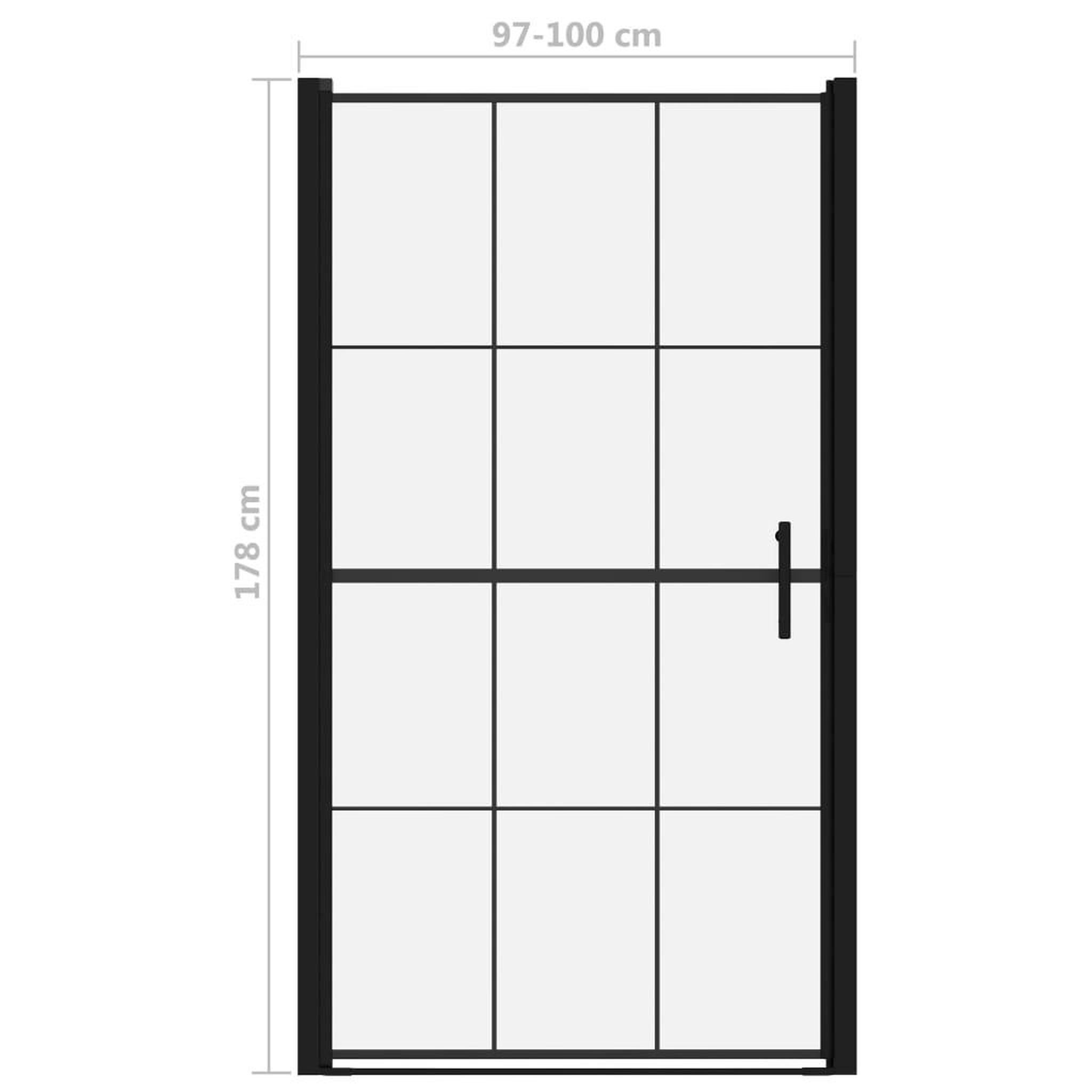 Voir la diapositive 6 : VIDAXL Porte de douche verre trempe 100x178 cm noir