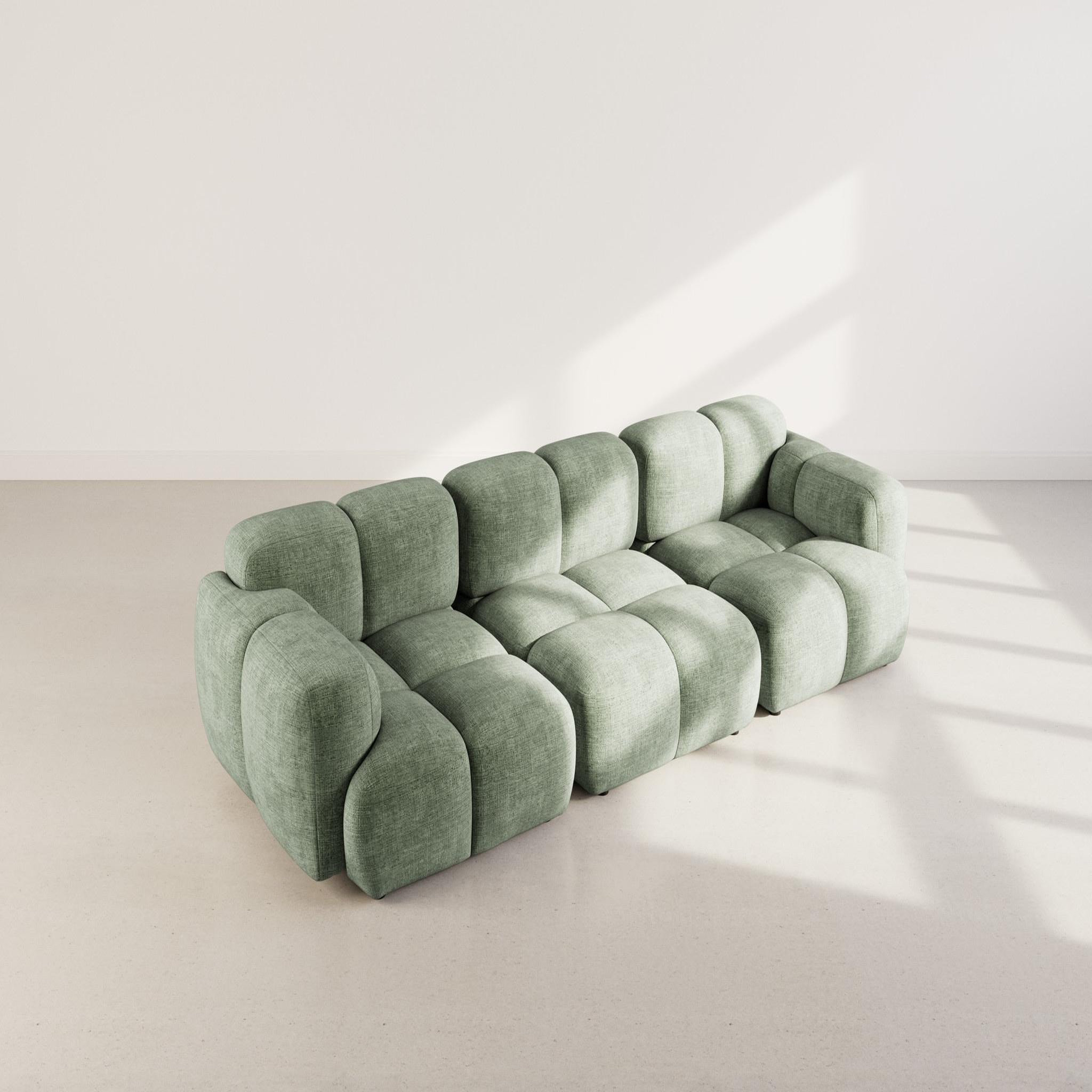 Voir la diapositive 3 : BEST MOBILIER Grace - canapé modulable 3 places en velours texturé
