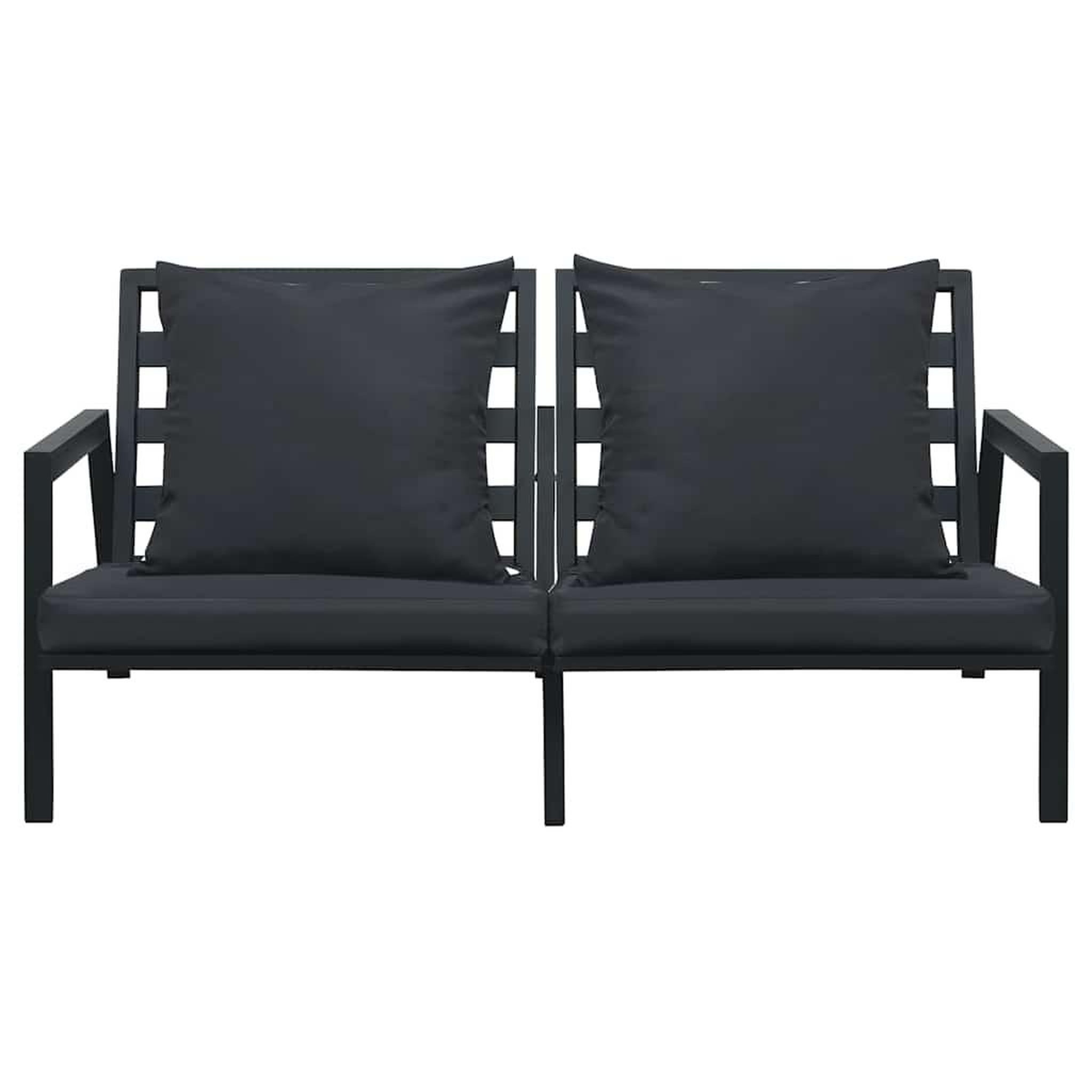 Voir la diapositive 5 : VIDAXL Salon de jardin 5 pcs avec coussins aluminium gris fonce