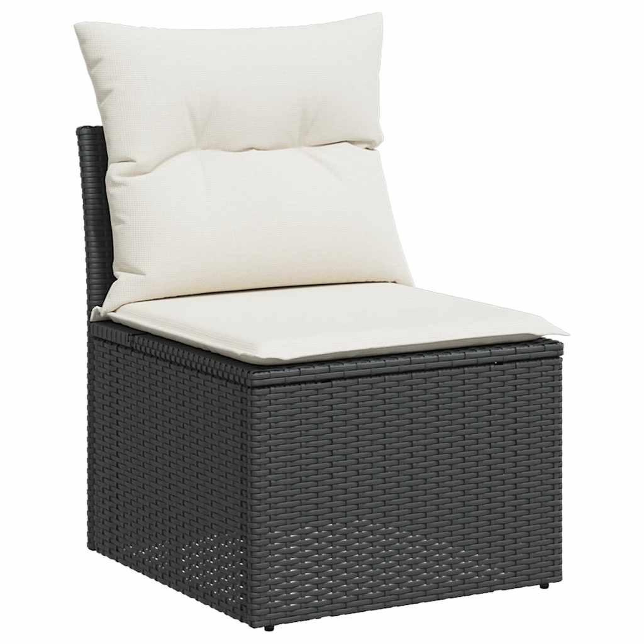 Voir la diapositive 3 : VIDAXL Salon de jardin 11 pcs avec coussins noir resine tressee