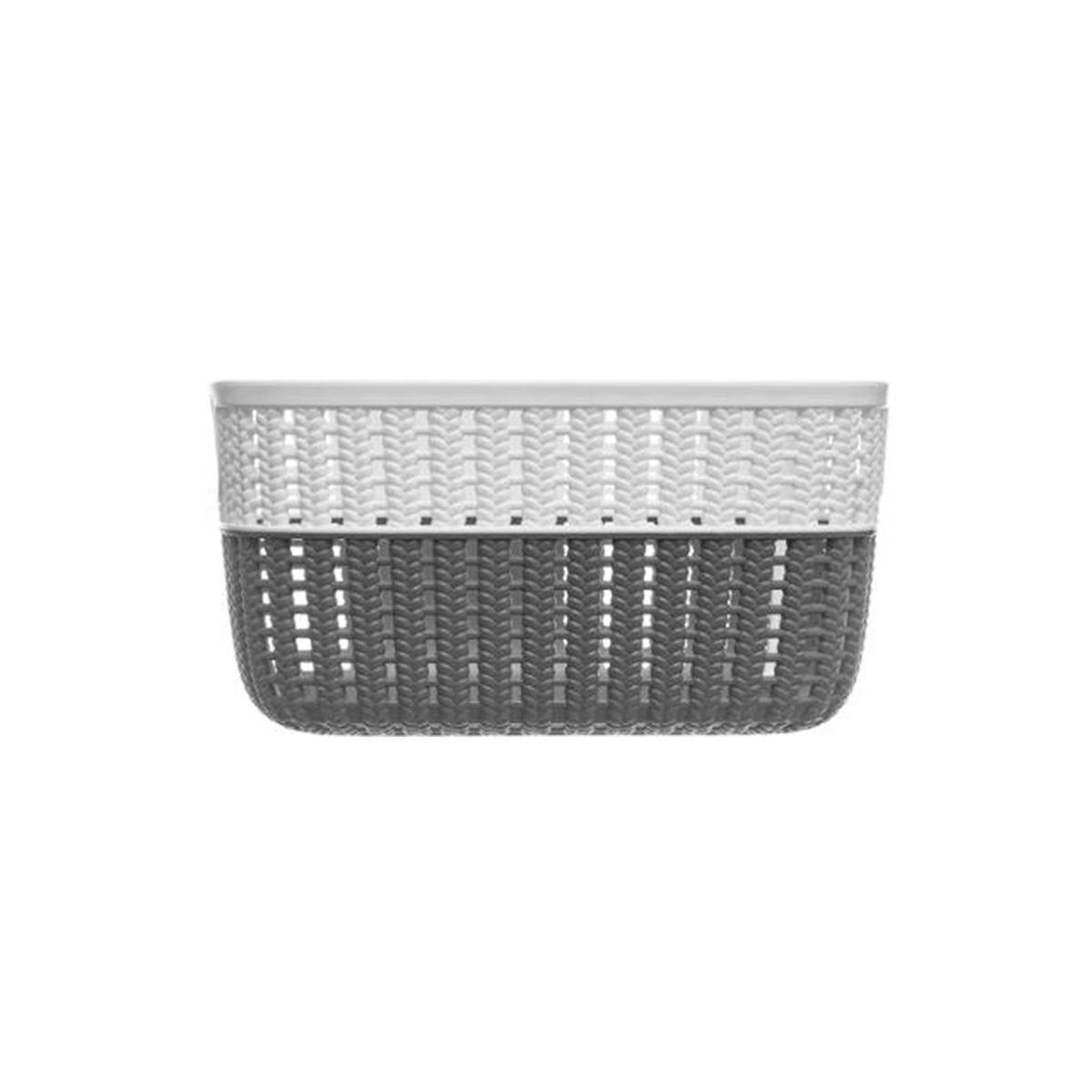 Voir la diapositive 2 : FIVE Panier de rangement  bicolore  3,5l blanc & gris