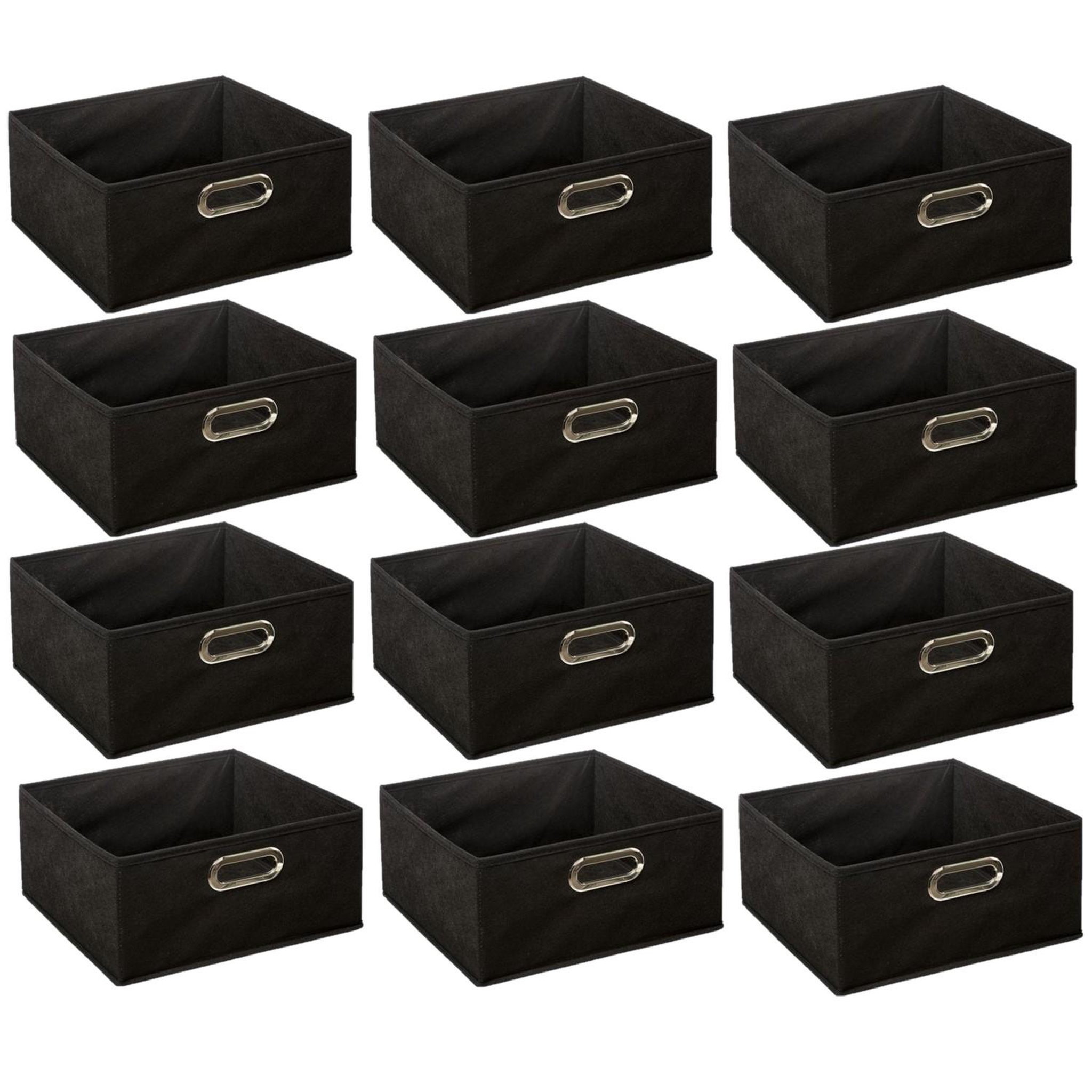 Voir la diapositive 1 : TOILINUX Lot de 12 boites de rangement en tissu