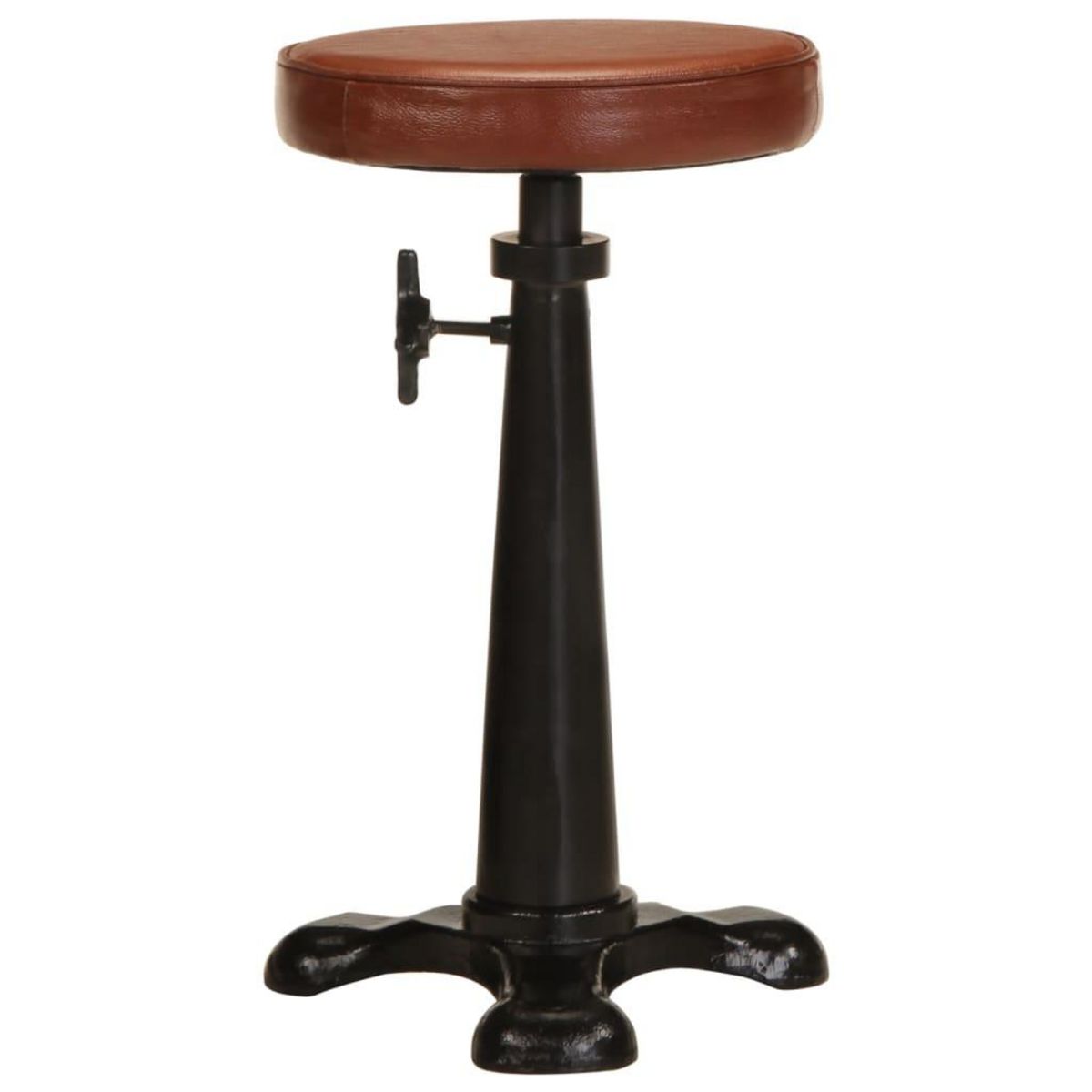 VIDAXL Tabourets de bar lot de 2 marron cuir veritable et fonte