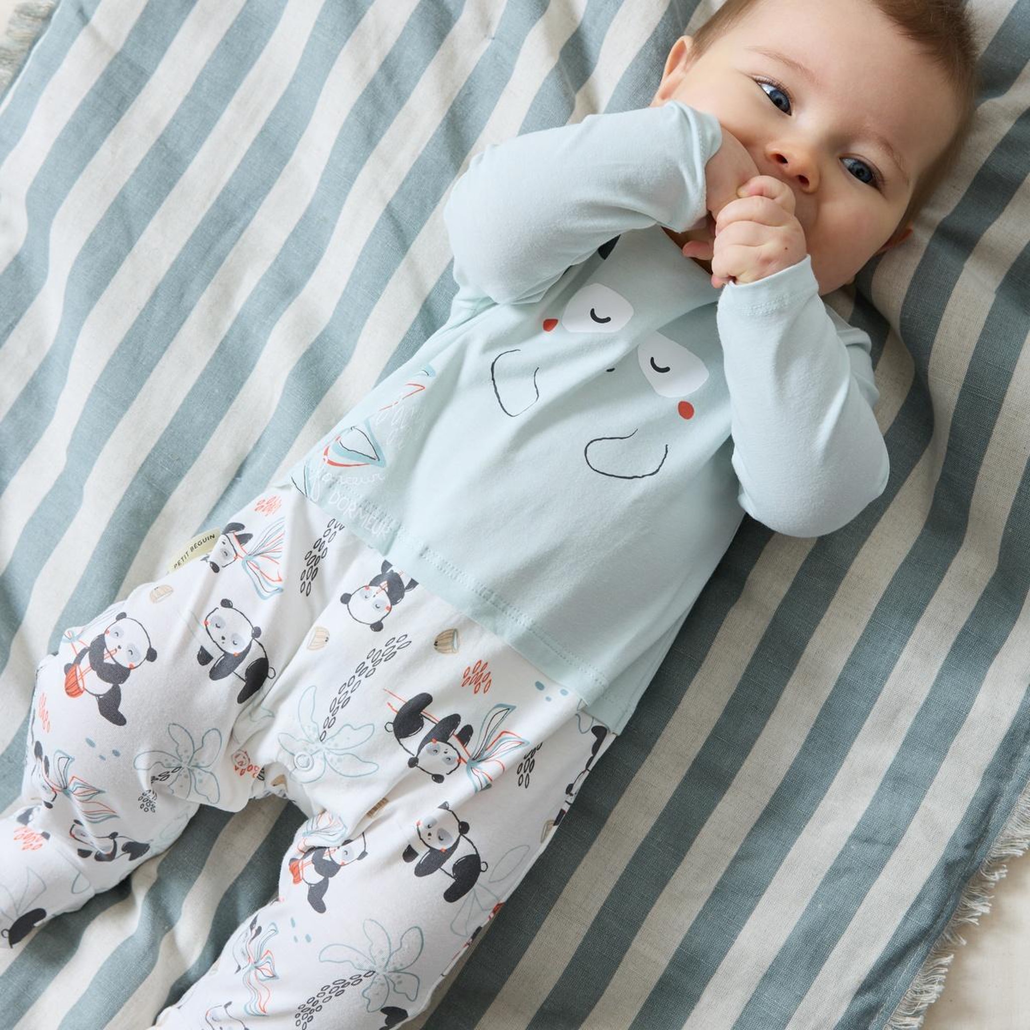 Voir la diapositive 4 : PETIT BEGUIN Pyjama bébé bento - garçon